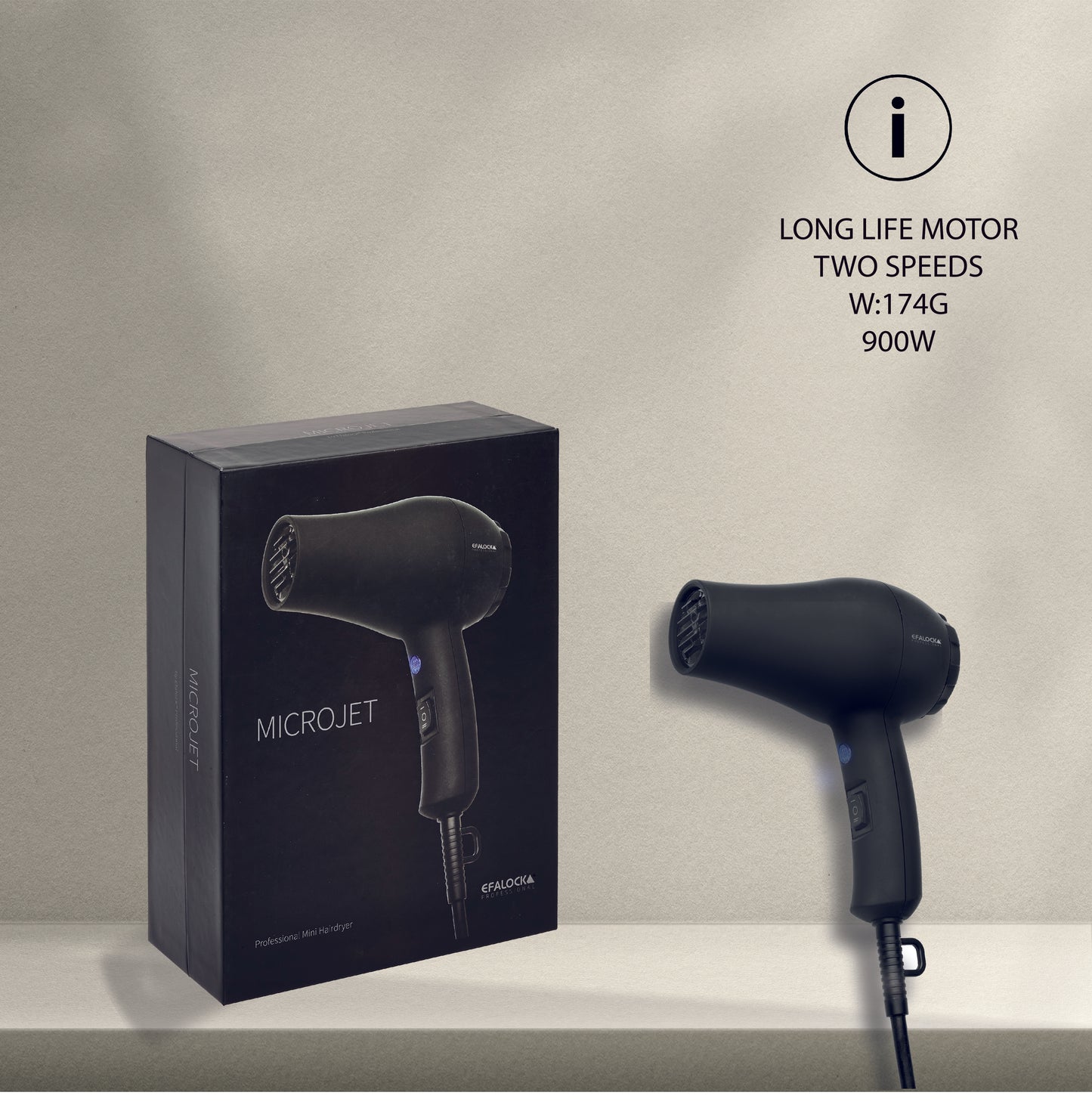 Efalock Travelling Micro Jet - Mini Hairdryer